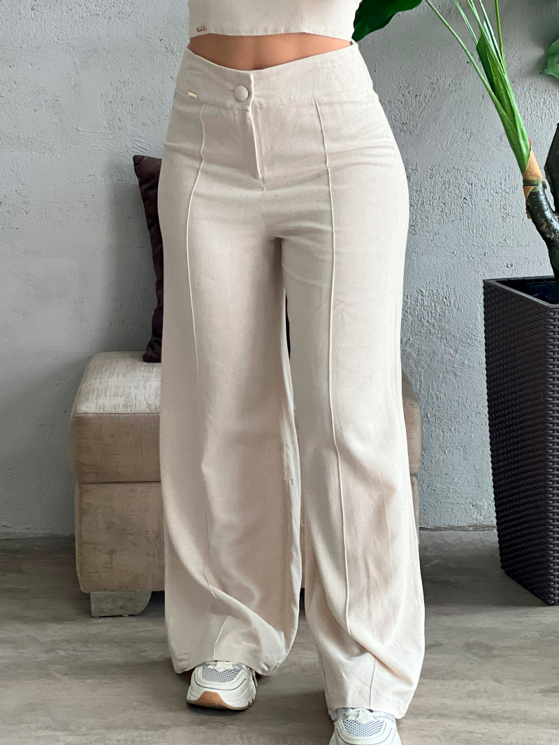 PANTALON CON ALFORZA EN EL DELANTERO Y PRETINA CON CIERRE ADELANTE - Image 4