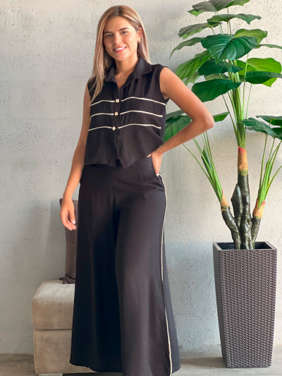 PANTALON PALAZZO CON VIVO