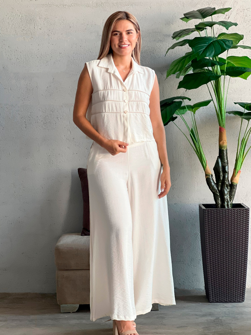 PANTALON PALAZZO CON VIVO - Image 3