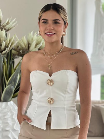 Blusa larga estraple