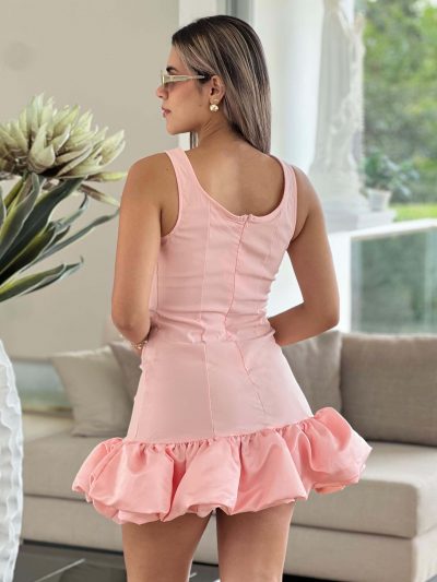 vestido globo con tira gruesa